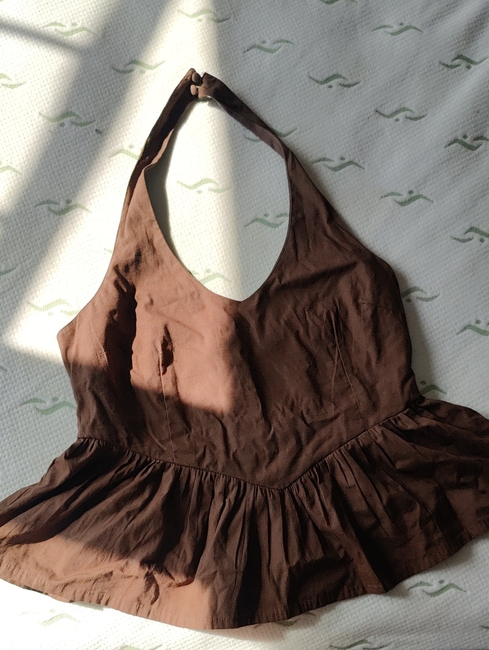 Japna Brown Halter Peplum Top